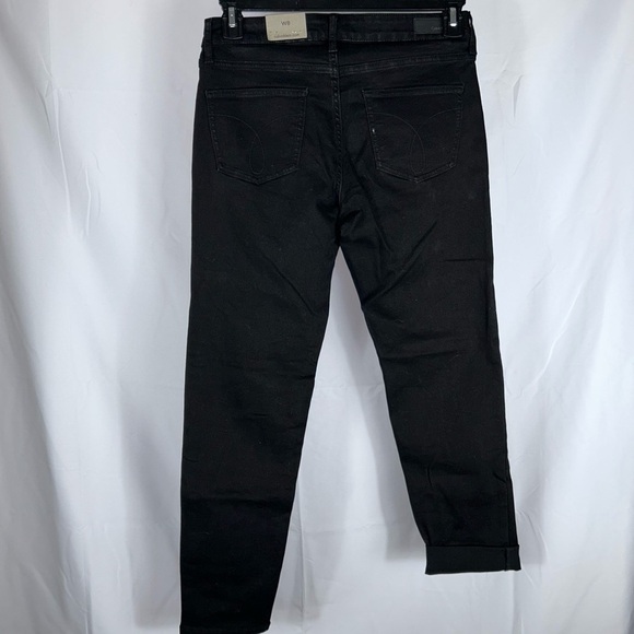 Calvin Klein Jeans Ankle Skinny Leg Mid Rise Cropped Solid Dark Wash Denim Pants - Picture 6 of 7